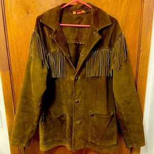 Vintage Berman Buckskin Jacket with fringe. Size medium